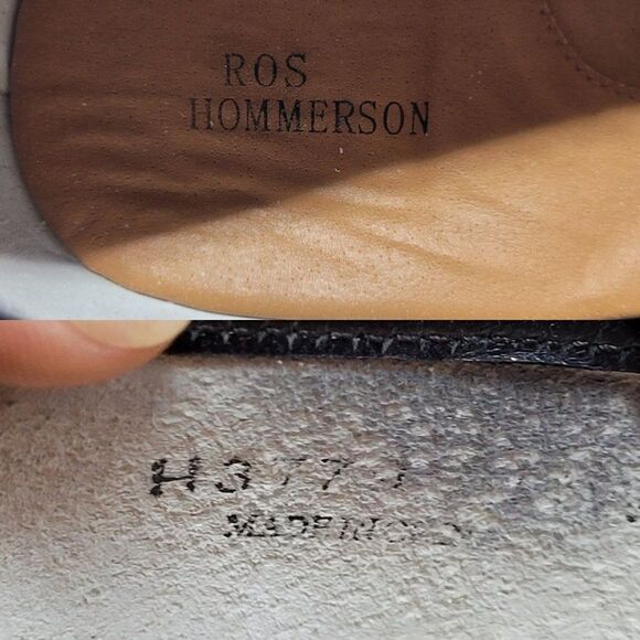 Ross Hommerson Black Leather Pumps 11W Slip On 3D Flower Heels Grannycore - Picture 3 of 11